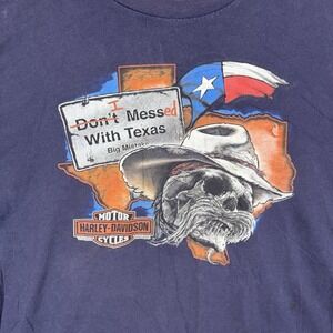 Harley Davidson Shirt Men's Size 4XL Blue Don't Mess With Texas San Jacinto TX